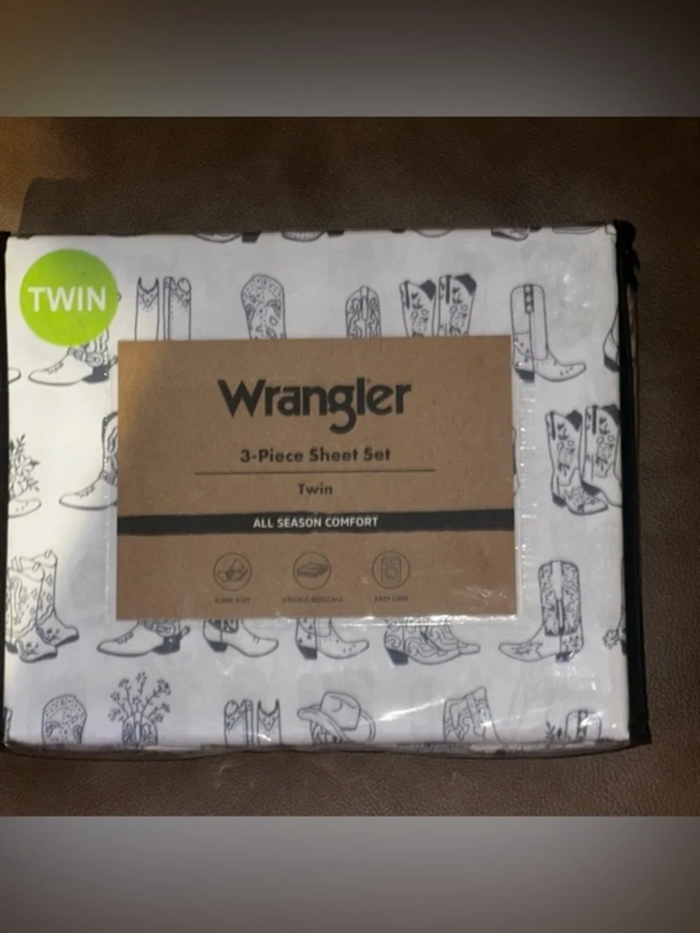 NEW Wrangler Blue Cowboy Boots 3pc Twin Size Sheet Set – All Season Comfort